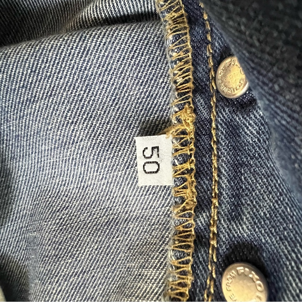 VTG Ferrari Button Fly Blue Denim Jeans‎ Leather Logo Italian Mens 33x30.5 IT 50 - Picture 12 of 16